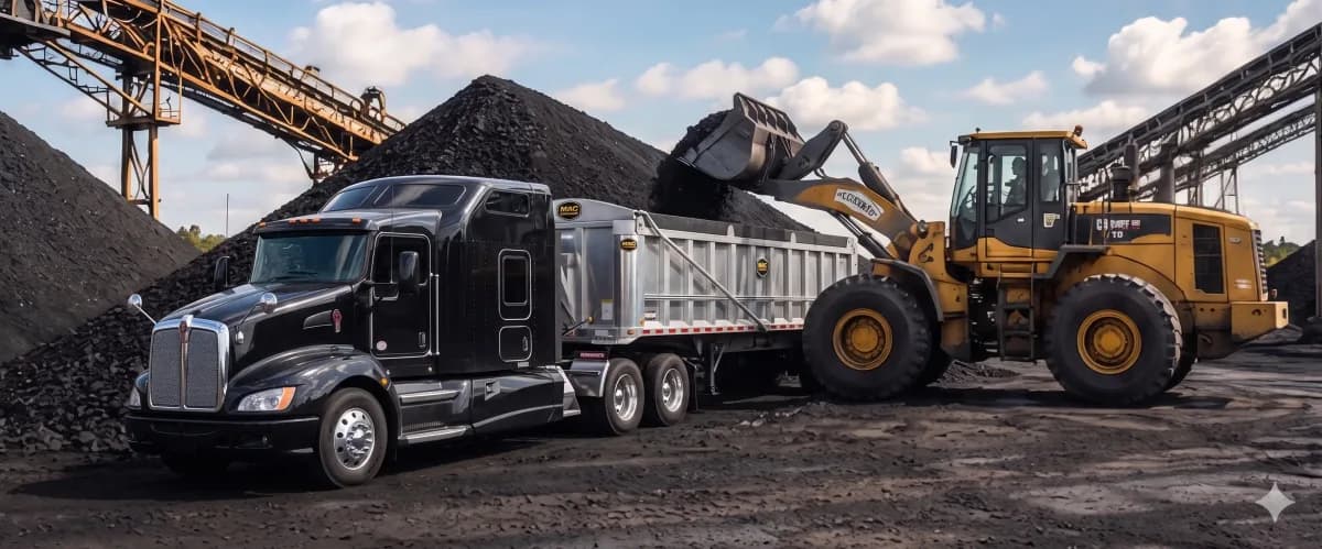 Trailer delivery into industrial-customer stockpile under supply program.